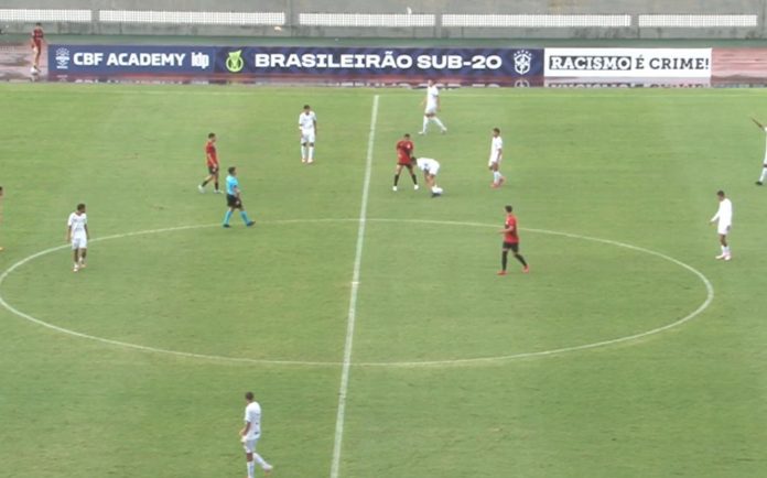 sub20 acg CAPTURA DE TELA DA PARTIDA ENTRE ATLÉTICO-GO E SANTOS PELO BRASILEIRÃO SUB-20