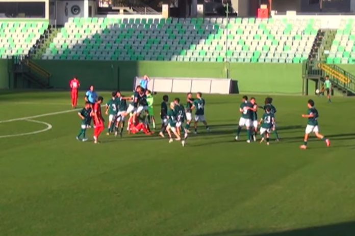 DORAMA BRASILEIRO (46) jogadores sub-13 do goiás comemorando título