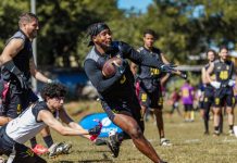 Goianos FA fica em 4º na Regional Centro-Oeste do Brasileirão de Flag Football foto do confronto entre goianos a x goianos b pelo brasileirão de flag football