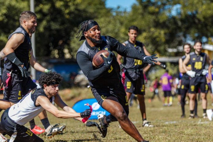 foto do confronto entre goianos a x goianos b pelo brasileirão de flag football